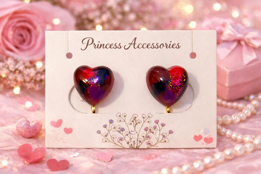 Boucles d'oreilles type coeur au chocolat